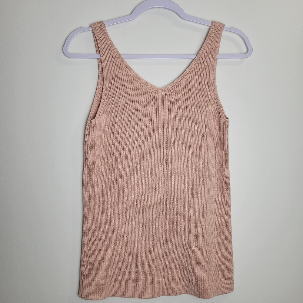Elizabeth and James Ribbed Knit Tank Top in Light Pink - Picture 3 of 6
